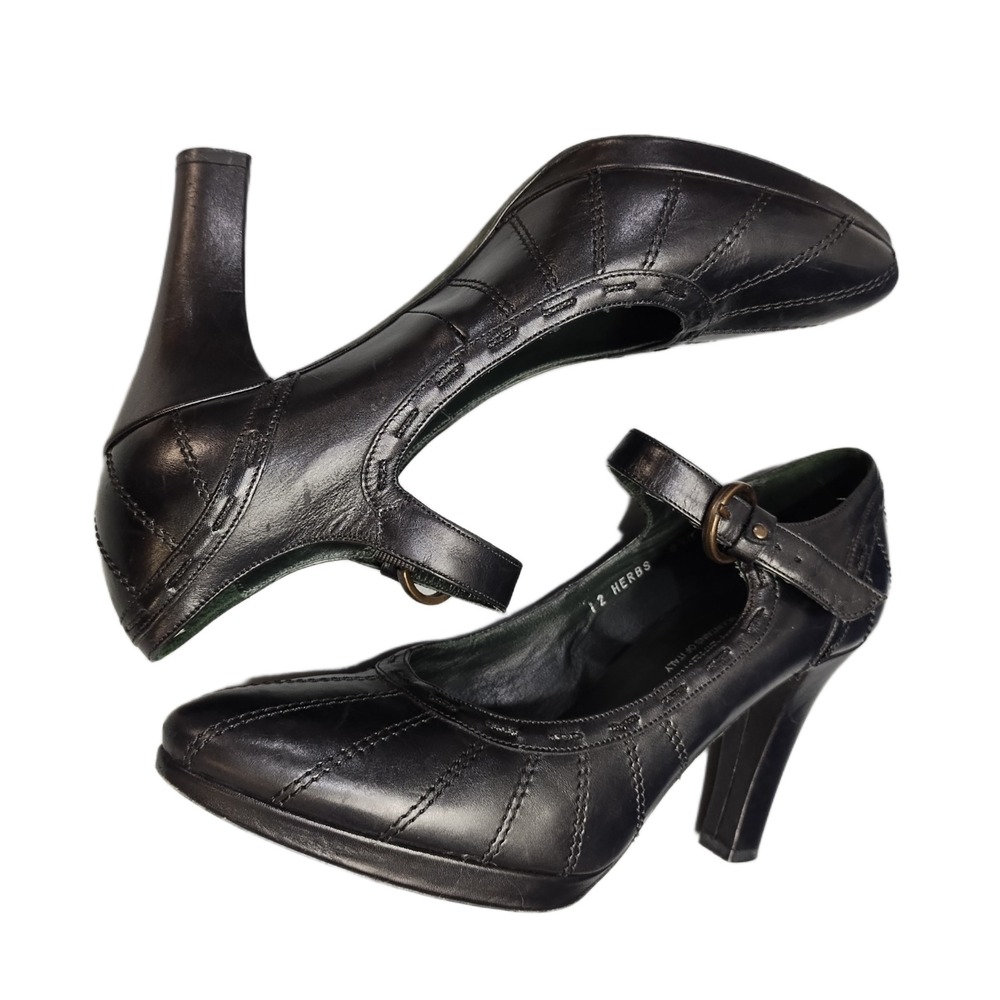 Donald J Pliner Couture Herbs Mary Jane Heels Womens US 8.5M Black Buckle Strap